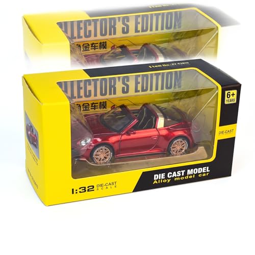 Image of Porsche 911 Targa 4S 1:32 Scale Die-Cast Car Model - Collector's Edition Open-Top Targa Pull-Back Alloy Metal Sports Car Toy for Kids & Collectors