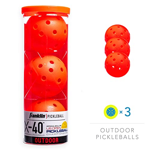 Franklin Sports Outdoor Pickleballs, X-40 Pickleball Balls, USA Pickleball (USAPA) Approved, 3 Pack Outside Pickleballs - Image 2