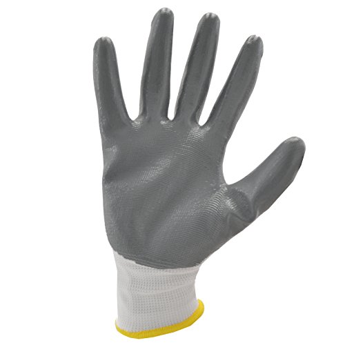 Jorestech Safety Work Gloves White Polyester Knitted Fiber With Grey Nitrile Coating Pack Of 12 Gd-01 (Size 10-Xl) #TOP2