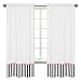 Sweet Jojo Designs Pink, Black and White Stripe Paris Window Treatment Panels - Set of 2