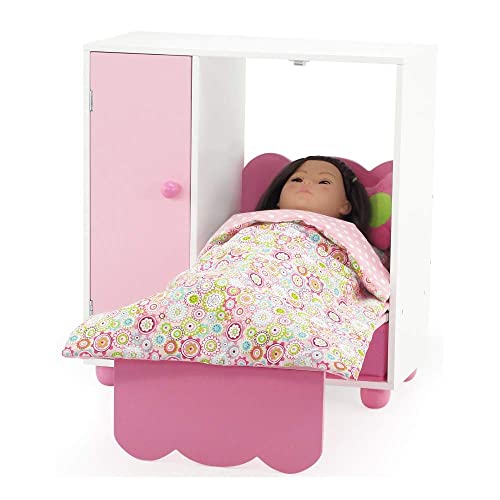 Emily Rose Space Saving 18 Inch Doll Murphy Bed Furniture Closet Set, With 5 Hangers & Clothes Storage Bin | Mom's Choice Award Winner! | Fits 16-19 Inch Dolls #TOP4