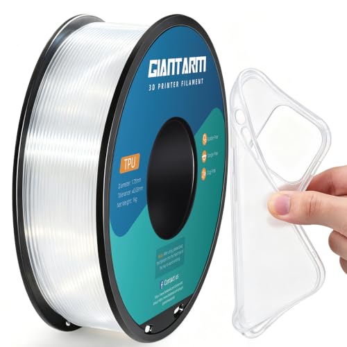GIANTARM 95A TPU 3D Printer Filament 1.75mm, 1kg Spool, Clear, +/- 0.03mm