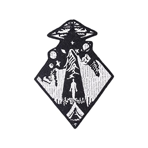 Ulricar ZD01 Alien Patch Ufo Diy Embroidered Applique Iron On Sew Emblem Clothes Patches cover