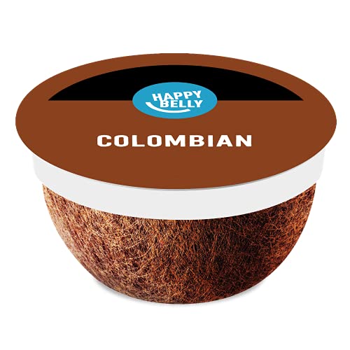 Amazon Brand - Happy Belly Colombian Compostable Coffee Pods (Medium Roast), Compatible with K-Cup...