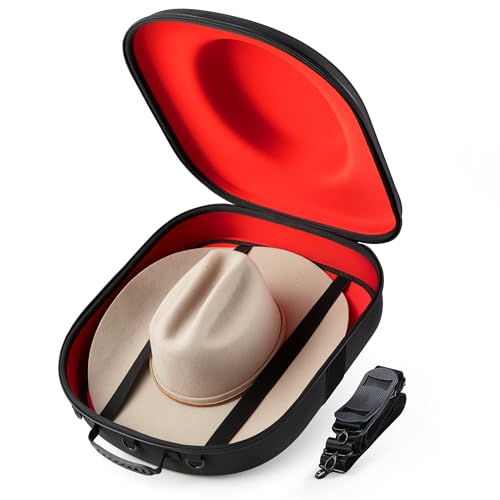 Ozueccr Cowboy Hat Travel Case with Handle & Straps