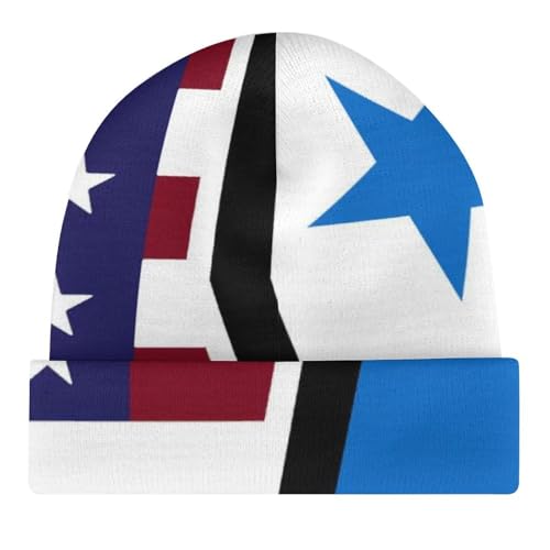 American and Panama FlagChildren's Warm Knitted Hat, Suitable for All Seasons and Daily Wear4