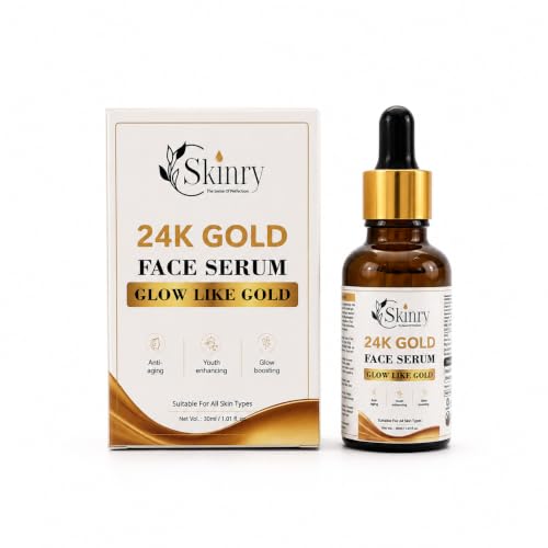 Image of 24K Gold Kumkumadi Face Serum | Anti Aging Brightening Serum with Rosehip Oil, Saffron & Vitamin E | Glow Boosting Face Serum for Women & Men | All Skin Types | 30ml