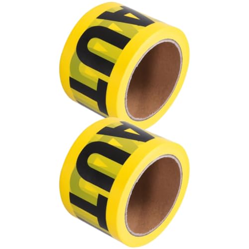 Alasum Halloween Caution Safety Tape 2 Rolls Yellow PE for Warehouses