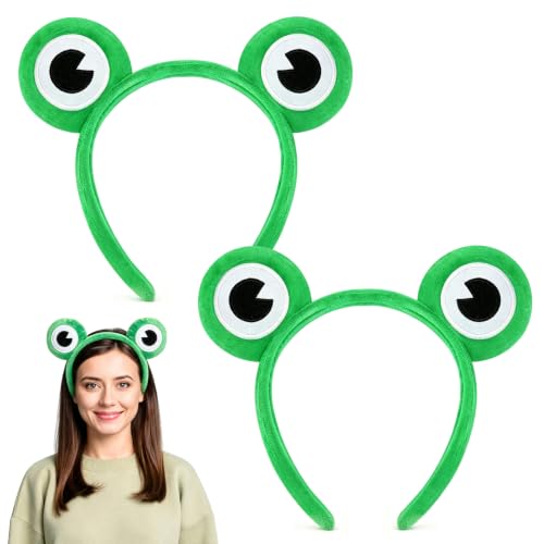 Mototo 2PCS Frog Headband Green Frog Ears Halloween Costume For Adult Kids