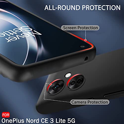 Image of TheGiftKart Sleek Back Cover Case for OnePlus Nord CE 3 Lite 5G | Slim Fit Protective Design | Matte Finish | Camera Protection Bump | Soft Back Cover for OnePlus Nord CE 3 Lite (Silicone, Black)