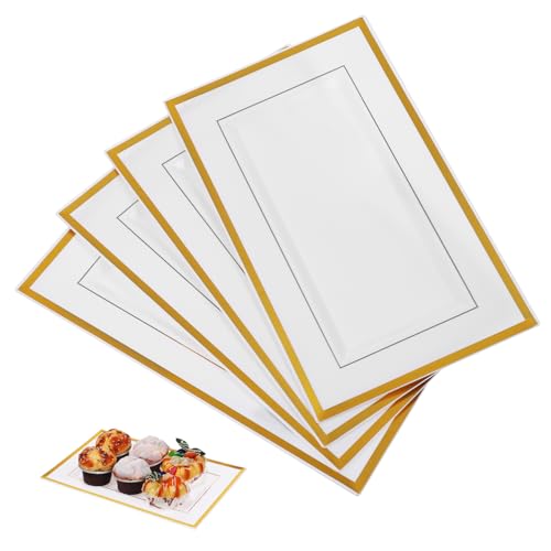 10個入り 加厚素材使い捨てサービングプラッター パーティー用長方形ディナープレート 熱い食べ物にも対応 収納と 持ち運びに便利 多用途イベントトレイ