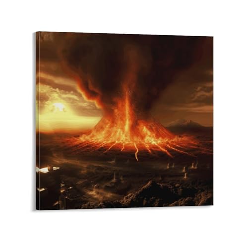 Toile murale abstraite volcan pour créer une ambiance design au salon