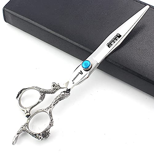 Forbici professionali giapponesi da 15,2 cm per parrucchieri, strumenti da studio per modellazione e taglio dei capelli + forbici per sfoltire a forma di osso di pesce (forbici piatte da 17,8 cm)