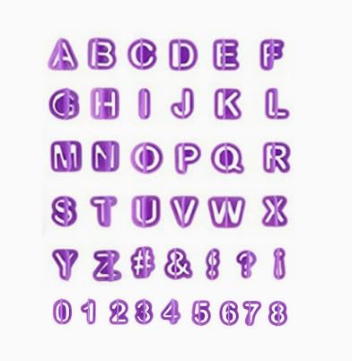 VansenKunda 40 Pcs Fondant Alphabet Letters & Numbers – Cake Stamping Molds Set