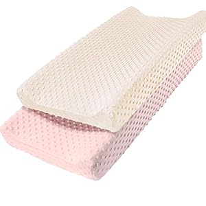 Owlowla Changing Pad Cover,Soft Minky Dots Changing Table Sheets for Baby Boy and Girl 2Pack (Pink&Cream)