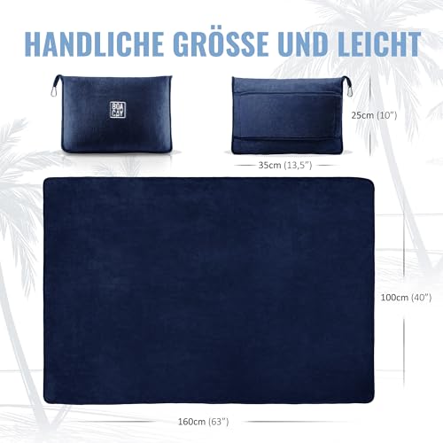 BOACAY Weiche & Warme Reisedecke für Flugzeug & Auto - Unentbehrlich für Lange Flüge für Frauen, Männer, Kinder - Kompaktes Kissen mit Gepäckhülle & Rucksackclip