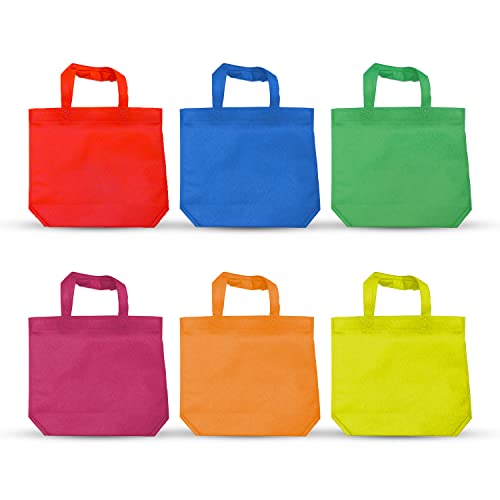 Dazzling Toys Colorful Gift Tote Reusable Grocery Bags Lightweight Durable Shopping Bags 6 Pack Washable Foldable para bolsitas de Tela para Fiestas Pack Large Bulk Cheap Non Woven Canvas Cloth Plain