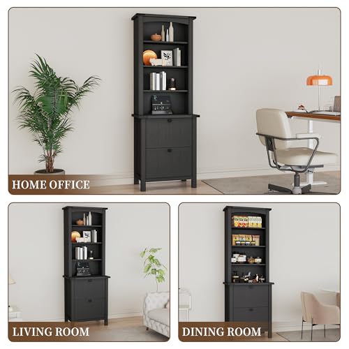 ENOUSHU Bookshelf with File Storage Cabinet Set of 2 BSF052 の商品画像 6