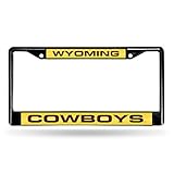 Rico Industries NCAA Wyoming Cowboys Black Black Laser Cut Chrome Frame 12" x 6" 12" x 6" Black Laser Cut Chrome Frame - Car/Truck/SUV Automobile Accessory
