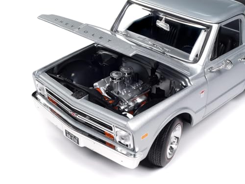 Camioneta Chevrolet C10 Stepside 1968 1:18 Plata miniatura 3