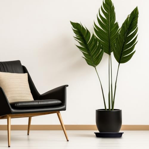 The HC Companies Flower Pot Saucers - Plastic Plant Saucer for Outdoors & Indoors - Traditional Design Plant Pot Trays for Water Drainage - Durable & Stylish Round Plant Tray (21-inch Black) - Thumbnail 2