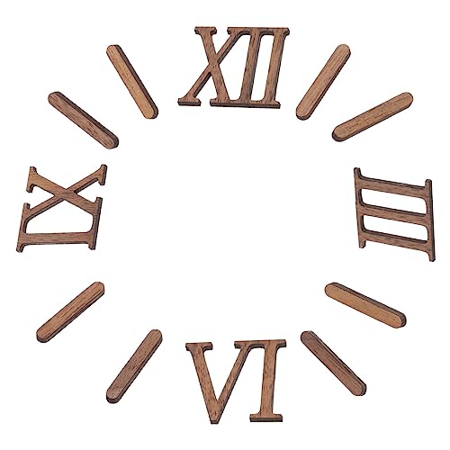COHEALI 1 Set Silent Clock Wooden Clock Roman Numeral Wall