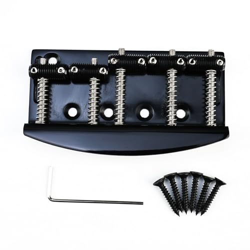 OVSAL - Puente de guitarra eléctrica de 5 cuerdas de acero inoxidable, placa de sillín de 19 mm (3/4...