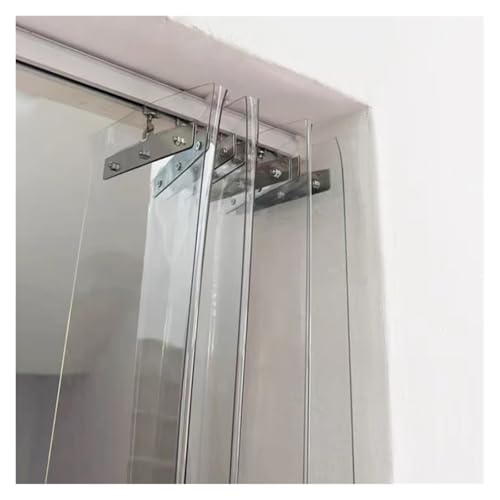 Tenda a Strisce in PVC Trasparente per Porta - Divisorio Pieghevole Facile da installare, 165x200 cm - Tenda Scorrevole in plastica per casa, Ufficio, Magazzino - Soluzione salvaspazio, dure