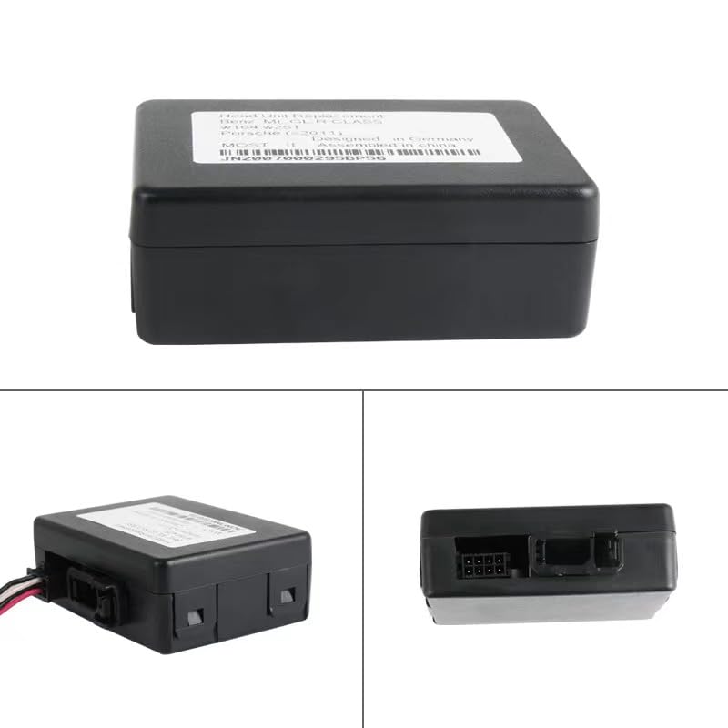 Image showing multiple views of the optical fiber decoder box, including the back panel with connection ports.