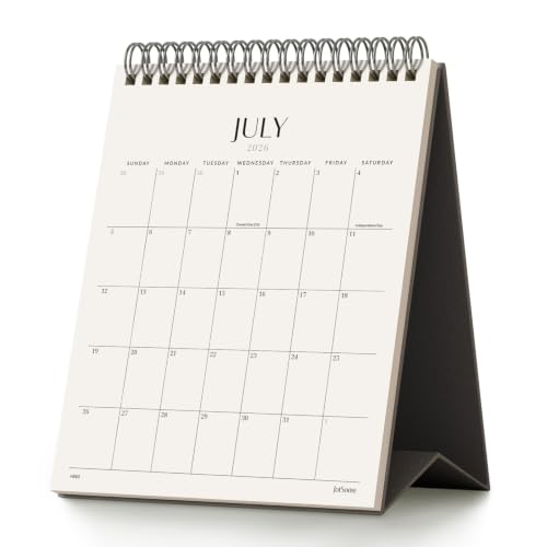 Jotsome Desk Calendar 2026-2027 Small Standing Flip Desktop Calendar From July 2026 to December 2027 for Home and Office Easy Organizing (Black Small)