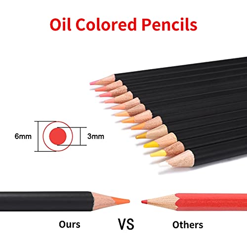Domary 95 peças de lápis de desenho profissional e conjunto de esboço Inclui lápis colorido a óleo D