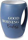 Pavilion Gift Company - Good Morning Badass - Navy Blue Huggable Hand Warming 16 oz Mug