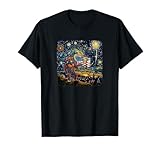 Obtenez ce t-shirt Van Gogh Starry Night et Bigfoot vieilli drapeau américain cadeau pour les amateurs de sasquatch de votre vie.