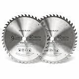 9 Inch Table Saw Blade 2 Pack, 40T Carbide Tipped Circular.....