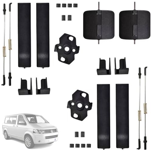 Twowinds Reparaturset für Seitenfenster, Linke und Rechte Seite, Fenstergriff Kompatibel mit VW T5 Transporter Caravelle Multivan (2003-2015) T6 (ab 2015) 7H0847781B (2 sätze) Schwarz