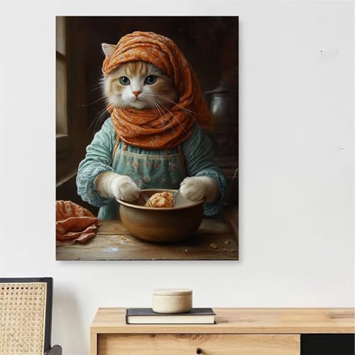 Peinture par numéro chat 50x70cm pour créer votre propre tableau décoration murale