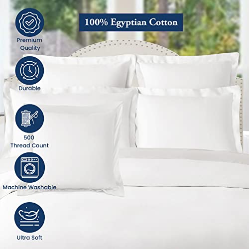 Ambition Home 2 Pack 500 Thread Count 100% Egyptian Cotton European Pillow Shams Cover With 2 Inch Flange, Super Soft And Breathable Oxford Pillowcases For Bed (Red, European 26X26 Inch) #TOP3