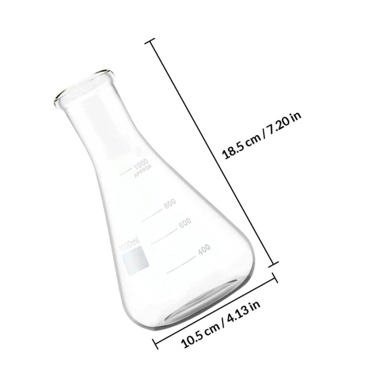Beuta Erlenmeyer in Vetro Borosilicato a Collo Largo 5 Pezzi | Scientifica Boccetta di Vetro, 50ml 150ml 250ml 500ml 1000ml, Fondo Piatto Graduazioni Standard
