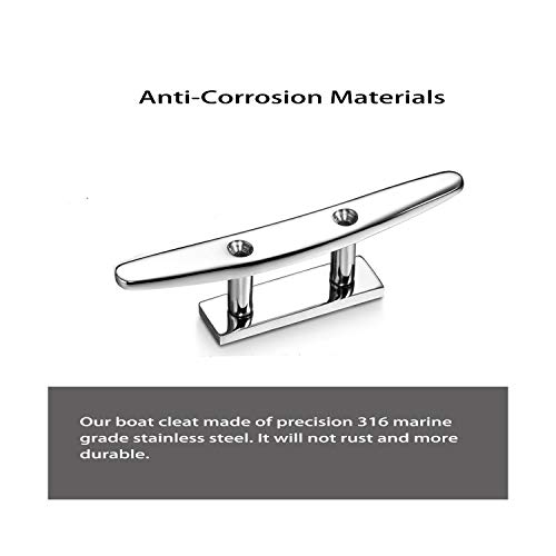 image for GANGUOLA Boat Cleat 6 Inch Open Base 2 Pcs, Dock Cleat Heavy Duty 316 