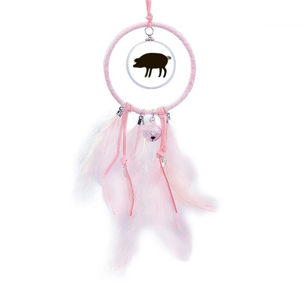 Atrapasueños de cerdo negro con campana pequeña para decorar dormitorios aburridos