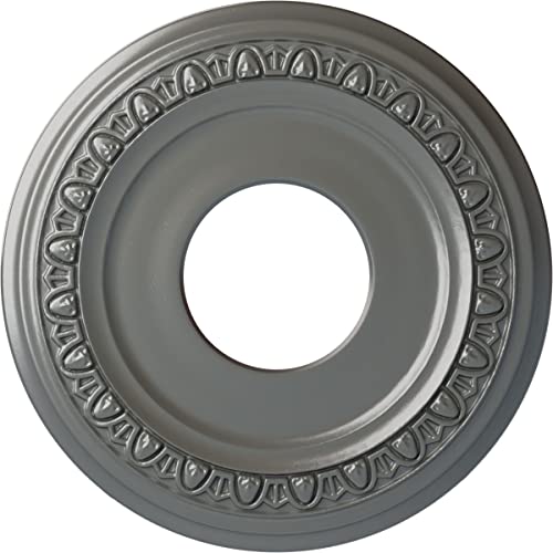 12 1/4"OD x 4"ID x 1 1/8"P Jackson Ceiling Medallion (Fits Canopies up to 7 3/8"), Hand-Painted Silver