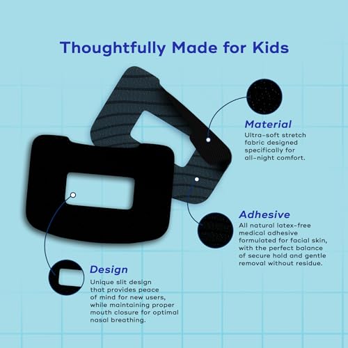 Image of BREATH FIX Kids Deep Sleep Combo (Extra Small) - Black Nasal Strips (Extra Small, 30 Strips) + Black Mouth Tape (30 Tapes) | Enhances Sleep | Supports Nasal Breathing | Hypoallergenic Adhesive | CDSCO Approved