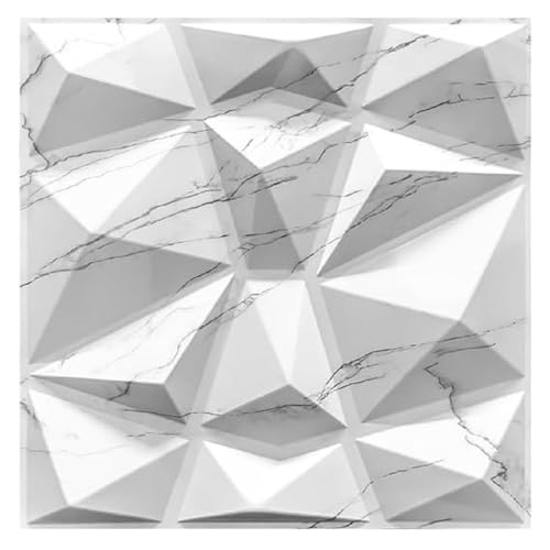 Image of Kayra Decor 3D PVC Wall Panel - Diamond White Marble (Size 19.7 inch X 19.7 inch Covers 8.07 Sq.Ft.Pack of 3) PVC Panel for Home Kitchen Studio Saloon Living Room Gaming Room and Office Decor