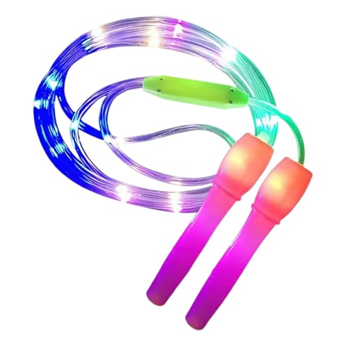 Comba para niños – Comba luminosa para niños, longitud ajustable, equipo de fitness multicolor para casa, escuela, gimnasio, entrenamiento, entrenamiento, fitness, accesorios deportivos, diversión