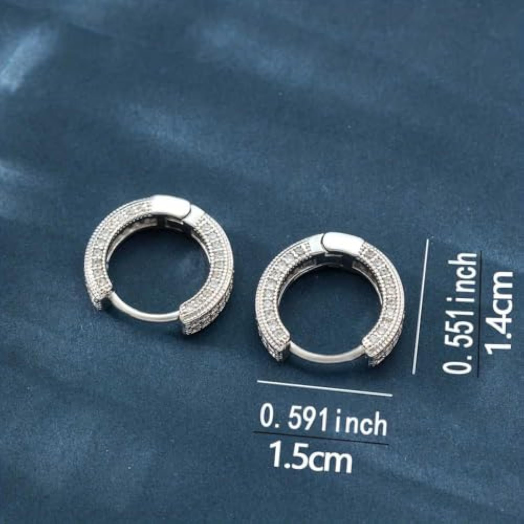 Silver Plated Pave Huggie Hoop Cubic Zircon Earring