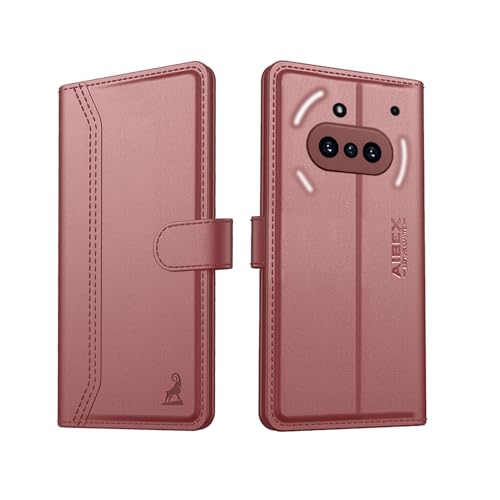 Image of AIBEX Nothing Phone 3(a) Flip Cover Leather Finish with Magnatic Closure | Inside TPU with Card Pockets | Wallet Stand | Complete Protection Flip Case - Brown