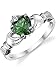 Sterling Silver 925 Irish Claddagh Friendship & Love Ring with Simulated Emerald Green Color Heart Cubic Zirconia 8