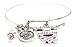 Chicks with Sticks Love Field Hockey Adjustable Wire Bangle Charm Bracelet Single Stacker
