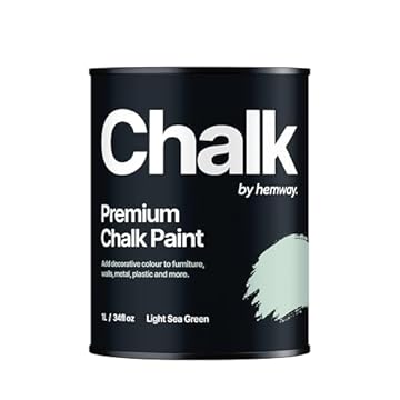 Hemway - Premium Chalk Paint - Light Sea Green 1 L | Chalky Matt Shabby Chic Finish for Interior Furniture & Walls | Quick Dry & 1 Coat