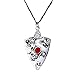 Luunay The Vampire Diaries Set Red Diamond Vintage Necklace Rose Love Gem Pendant Sweater Chain